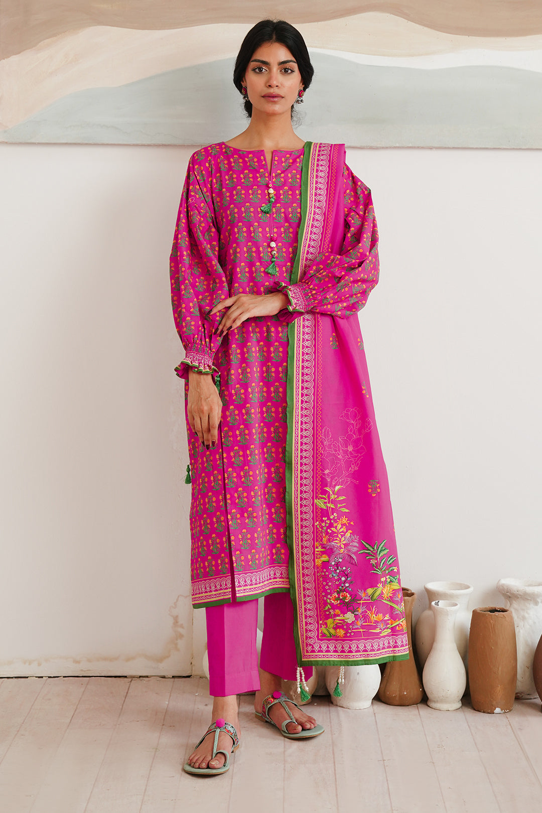 Zellbury | Unstitched 3 Piece Cambric | Shirt Shalwar Dupatta - 0037 - Libasekhas