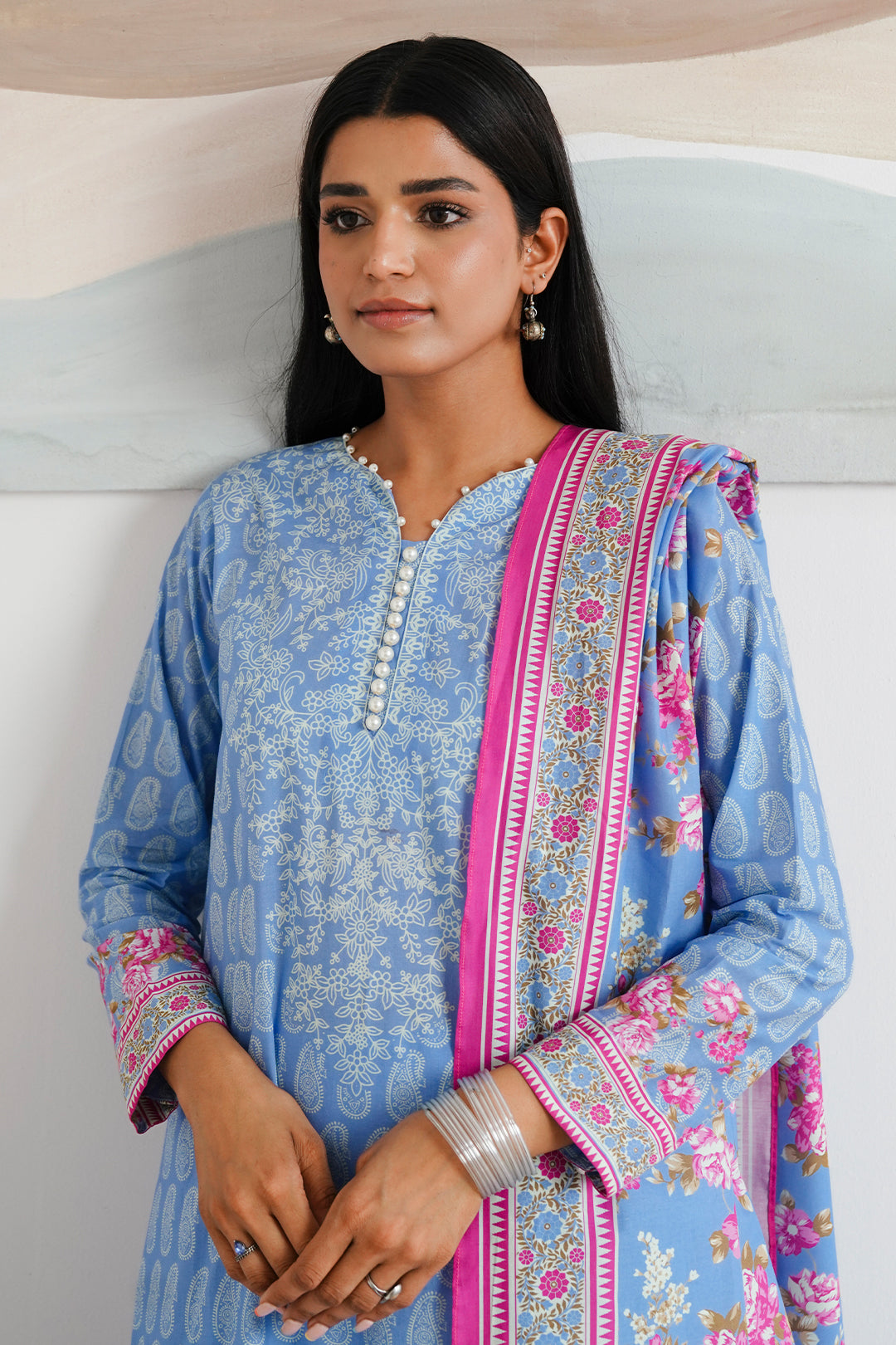 Zellbury | Unstitched 3 Piece Cambric | Shirt Shalwar Dupatta - 0039 - Libasekhas