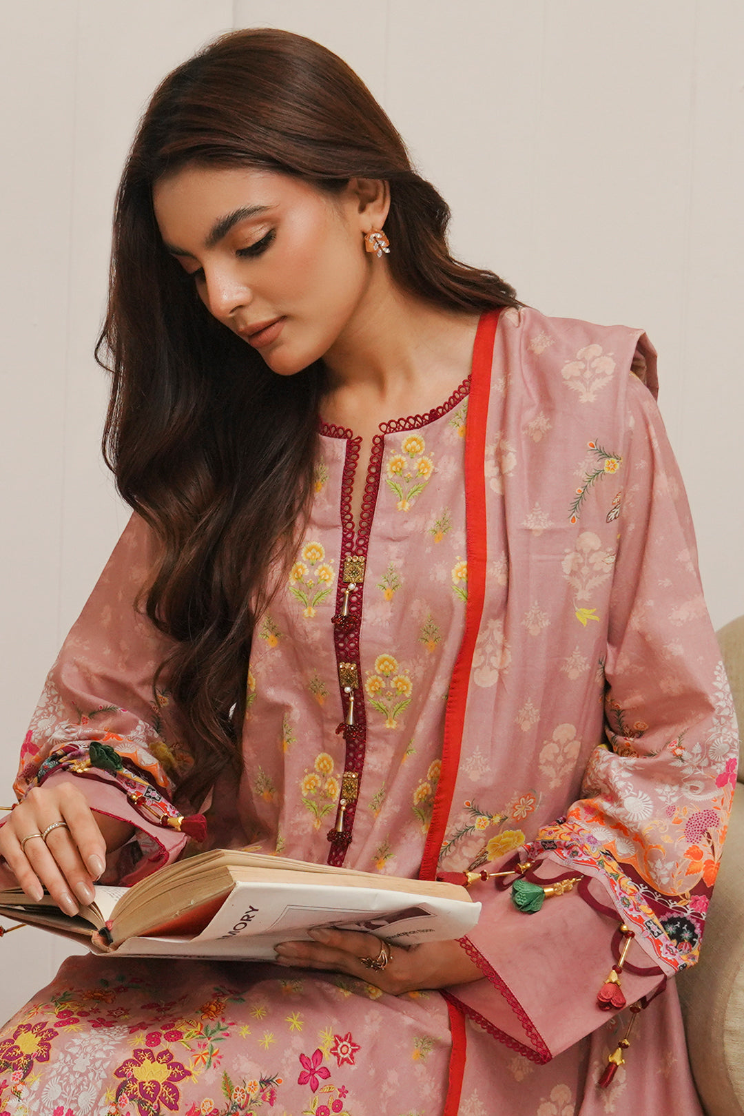 Zellbury | Unstitched 3 Piece Cambric | Shirt Shalwar Dupatta - 0041 - Libasekhas