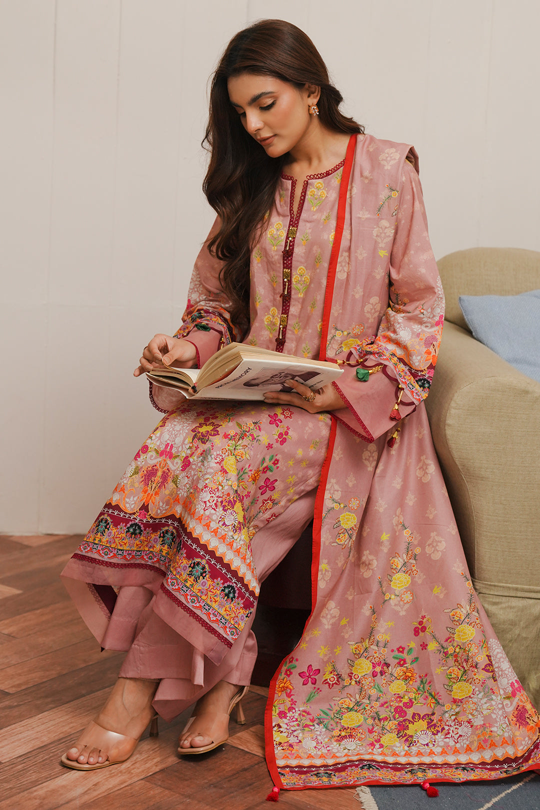 Zellbury | Unstitched 3 Piece Cambric | Shirt Shalwar Dupatta - 0041 - Libasekhas