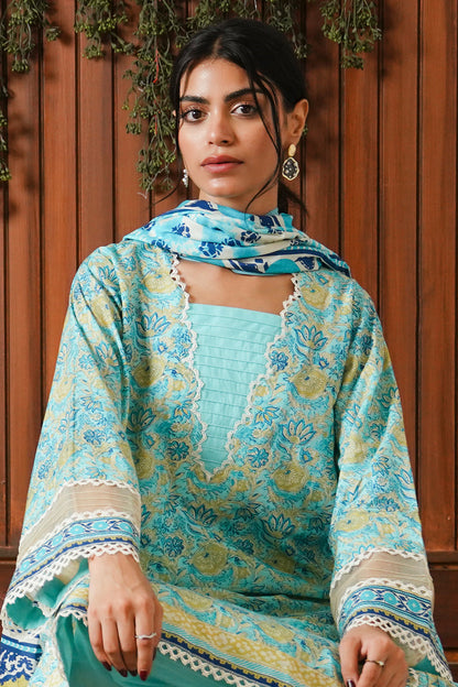 Zellbury | Unstitched 3 Piece Cambric | Shirt Shalwar Dupatta - 0046 - Libasekhas