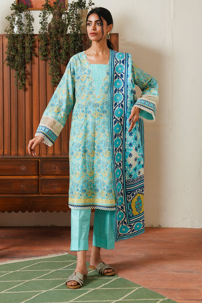 Zellbury | Unstitched 3 Piece Cambric | Shirt Shalwar Dupatta - 0046 - Libasekhas