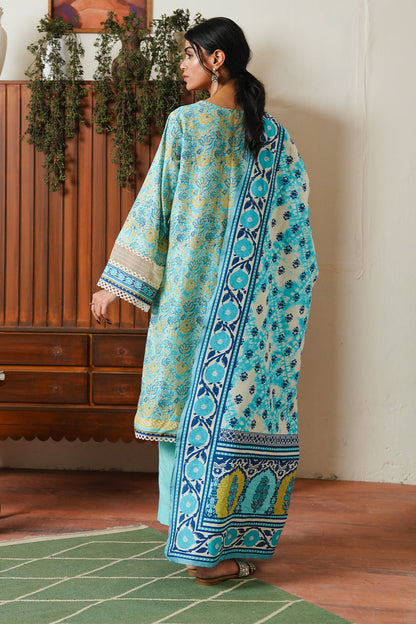 Zellbury | Unstitched 3 Piece Cambric | Shirt Shalwar Dupatta - 0046 - Libasekhas