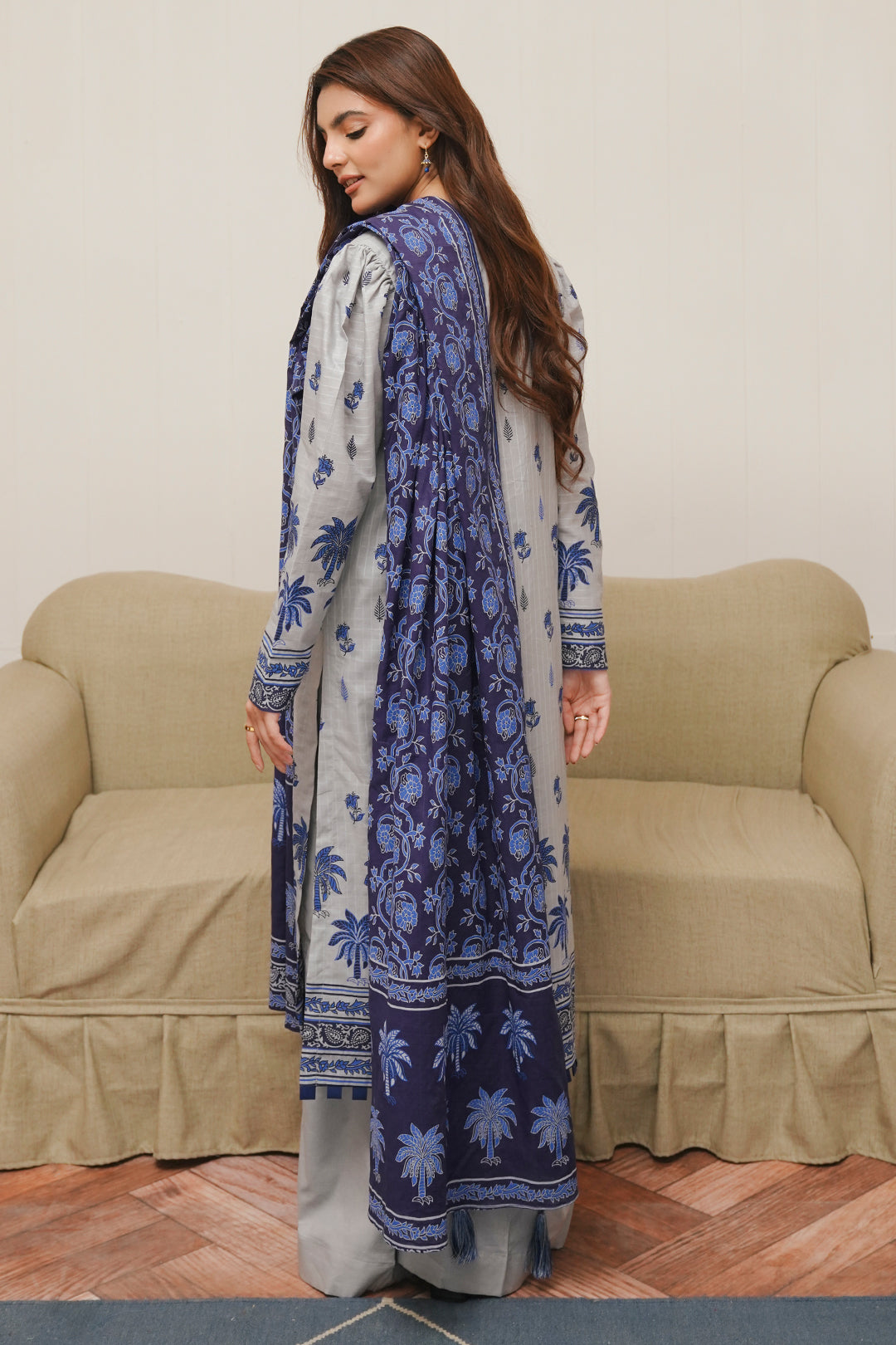 Zellbury | Unstitched 3 Piece Cambric | Shirt Shalwar Dupatta - 0056 - Libasekhas