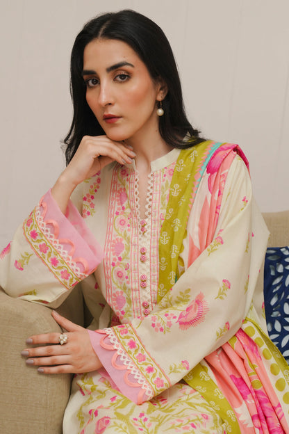 Zellbury | Unstitched 3 Piece Cambric | Shirt Shalwar Dupatta - 0057 - Libasekhas