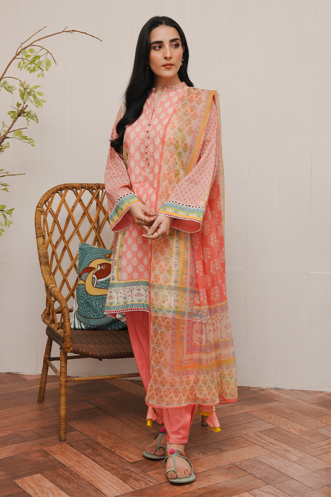 Zellbury | Unstitched 3 Piece Cambric | Shirt Shalwar Dupatta - 0119 - Libasekhas