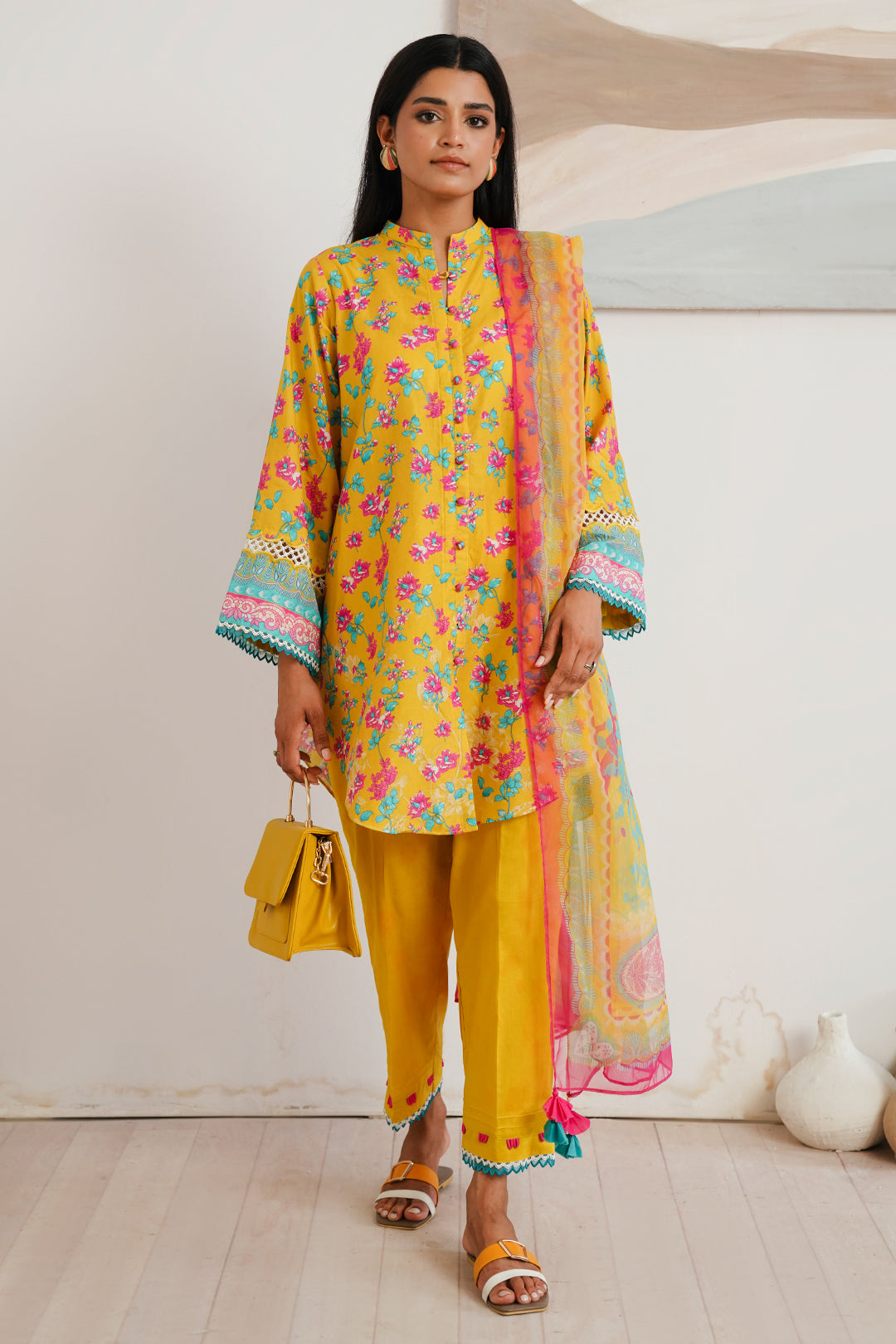 Zellbury | Unstitched 3 Piece Cambric | Shirt Shalwar Dupatta - 0120 - Libasekhas