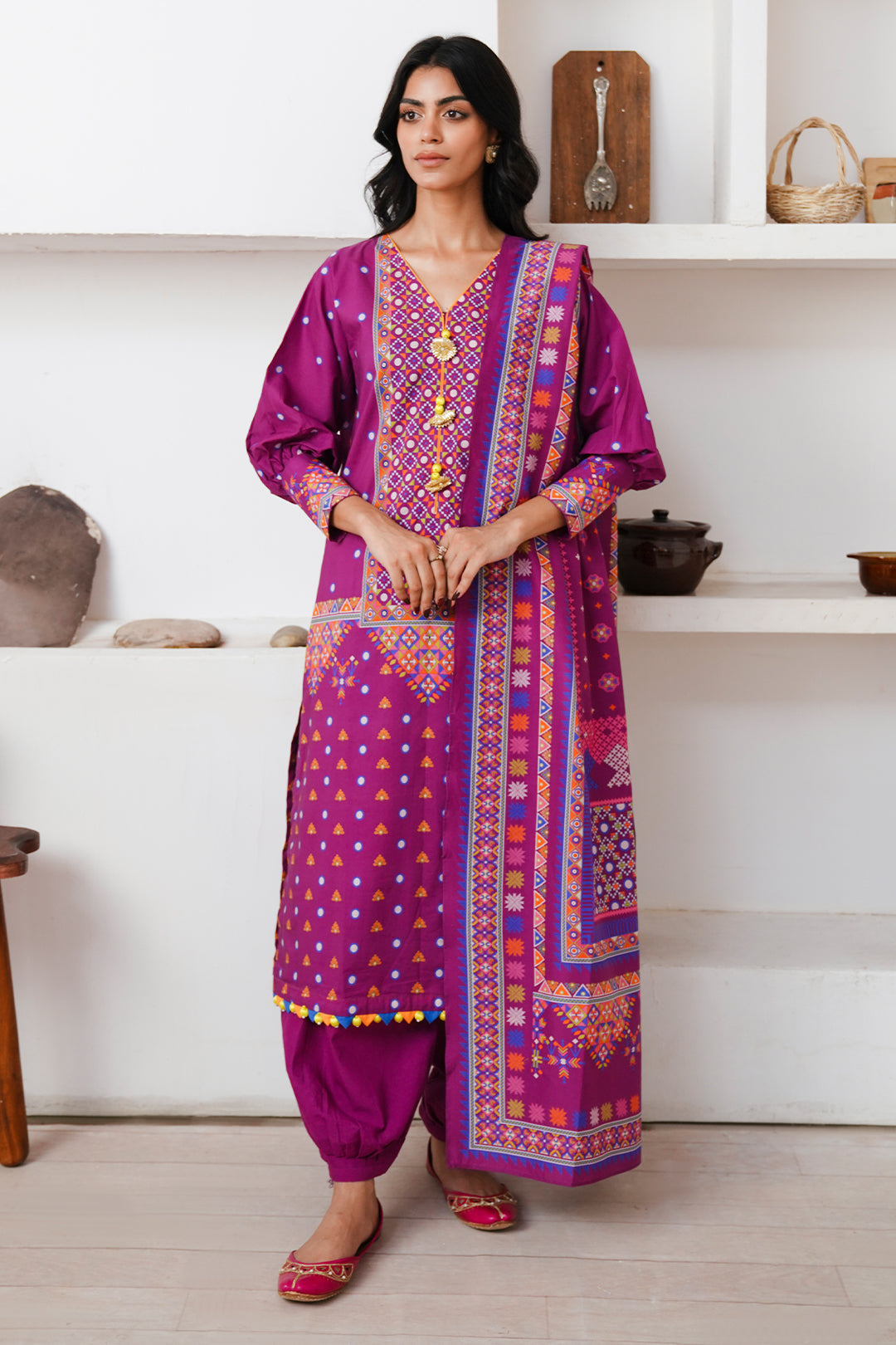Zellbury | Unstitched 3 Piece Cambric | Shirt Shalwar Dupatta - 0124 - Libasekhas