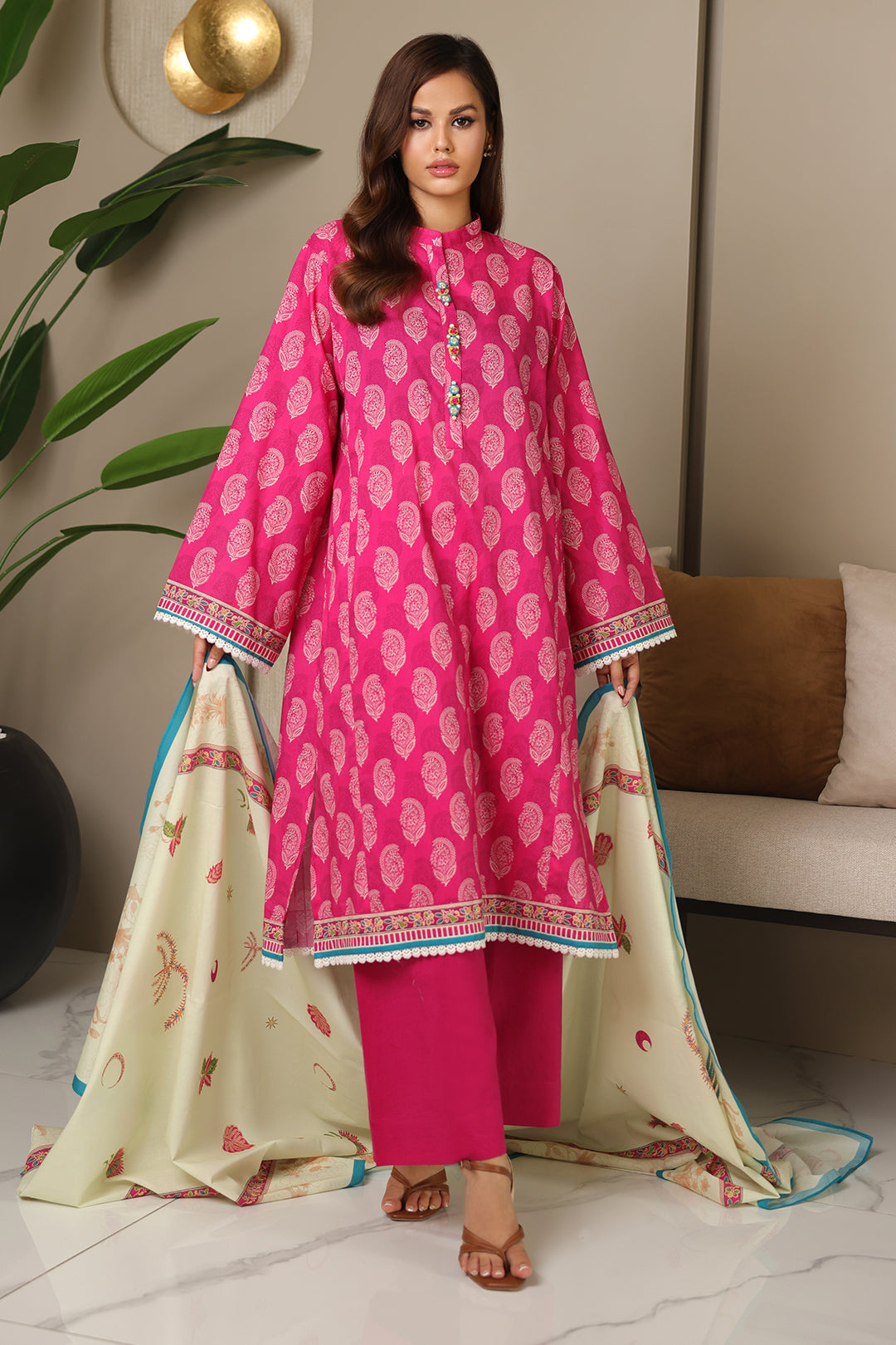 Zellbury | Unstitched 3 Piece Cambric | Shirt Shalwar Dupatta - 0129 - Libasekhas