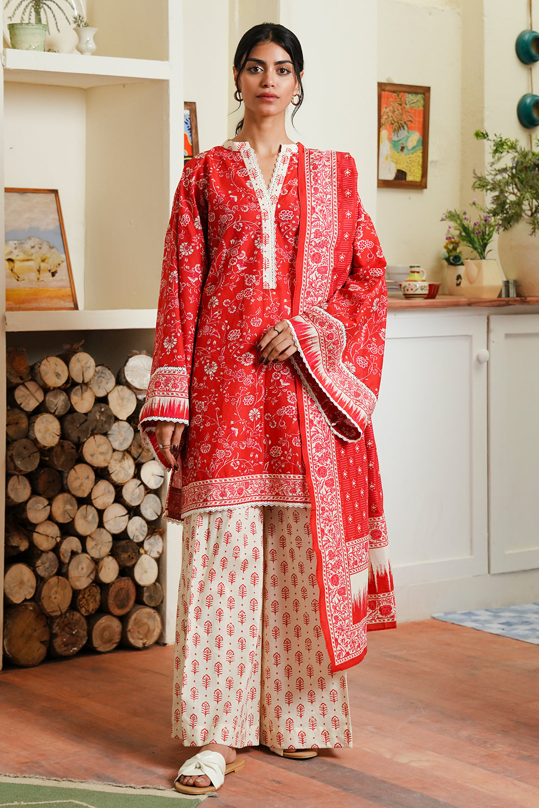 Zellbury | Unstitched 3 Piece Cambric | Shirt Shalwar Dupatta - 0139 - Libasekhas