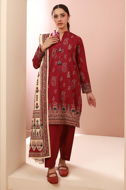 Zellbury | Unstitched 3 Piece Cambric | Shirt Shalwar Dupatta - 0625 - Libasekhas