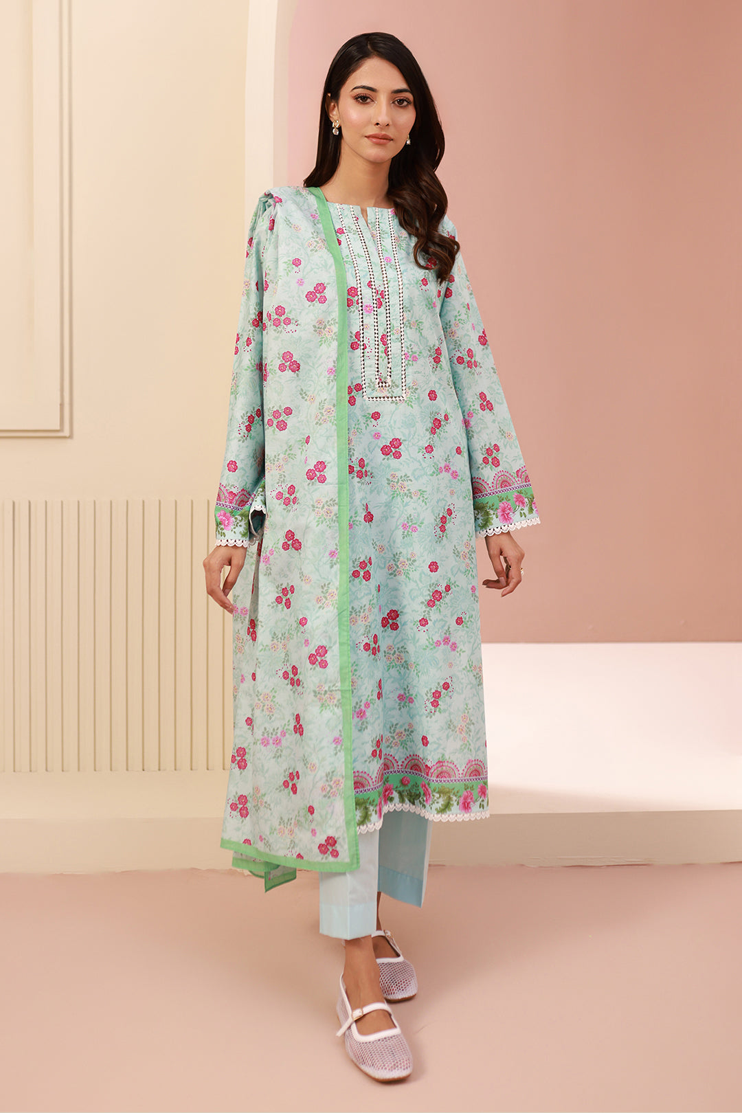 Zellbury | Unstitched 3 Piece Cambric | Shirt Shalwar Dupatta - 0629 - Libasekhas