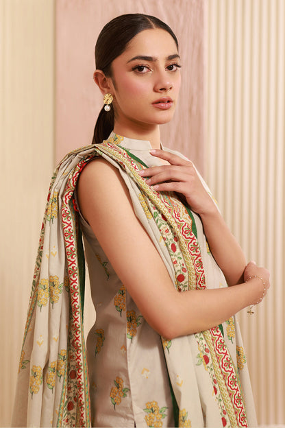 Zellbury | Unstitched 3 Piece Cambric | Shirt Shalwar Dupatta - 0633 - Libasekhas