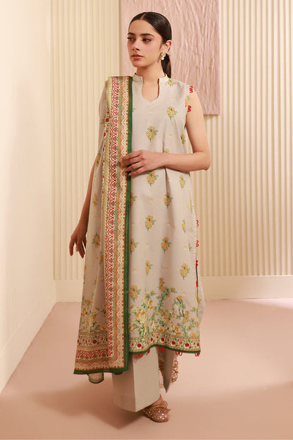 Zellbury | Unstitched 3 Piece Cambric | Shirt Shalwar Dupatta - 0633 - Libasekhas