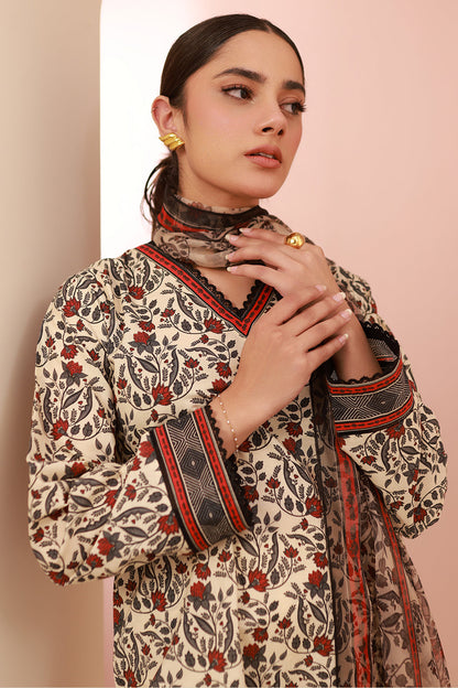 Zellbury | Unstitched 3 Piece Cambric | Shirt Shalwar Dupatta - 0658 - Libasekhas