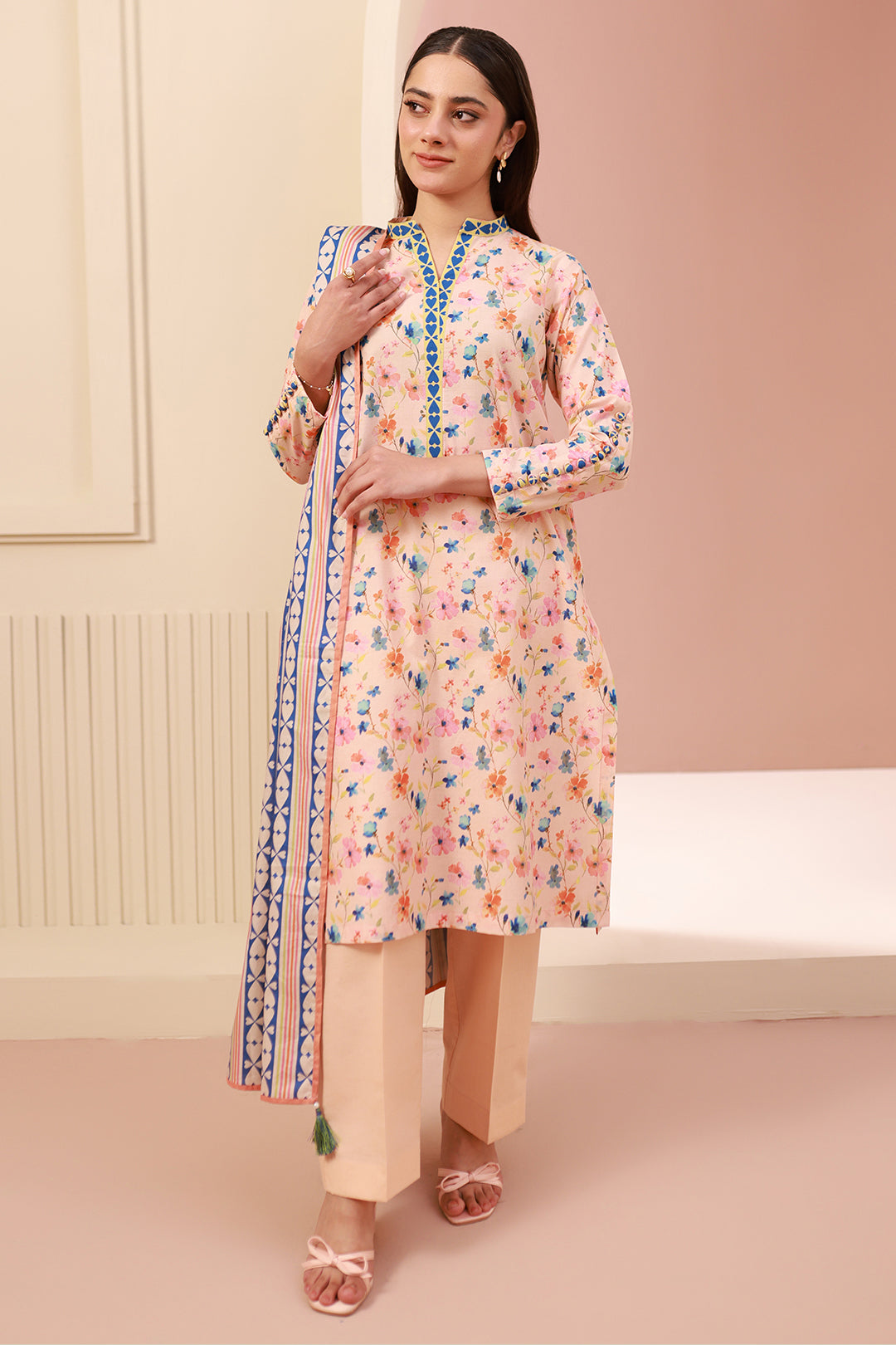 Zellbury | Unstitched 3 Piece Cambric | Shirt Shalwar Dupatta - 0664 - Libasekhas