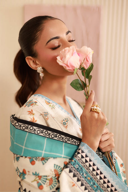 Zellbury | Unstitched 3 Piece Cambric | Shirt Shalwar Dupatta - 0668 - Libasekhas