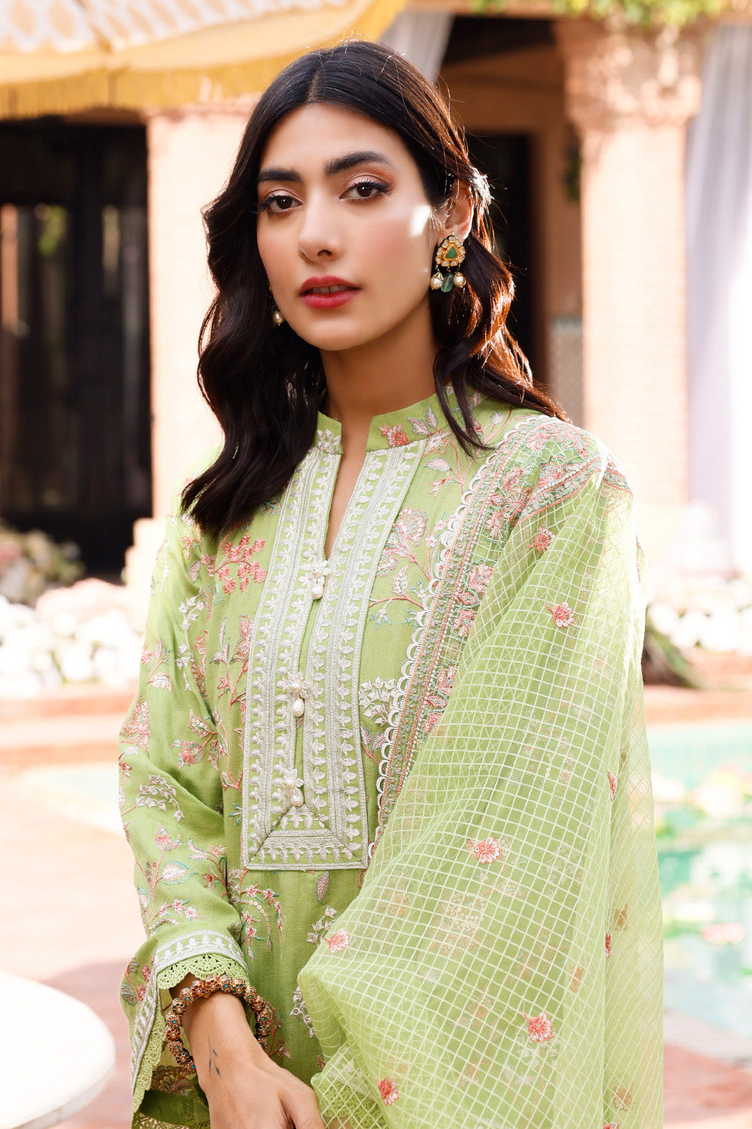 Zellbury | Unstitched 3 Piece Cotton | Embroidered Shirt Shalwar Dupatta - 0290 - Libasekhas