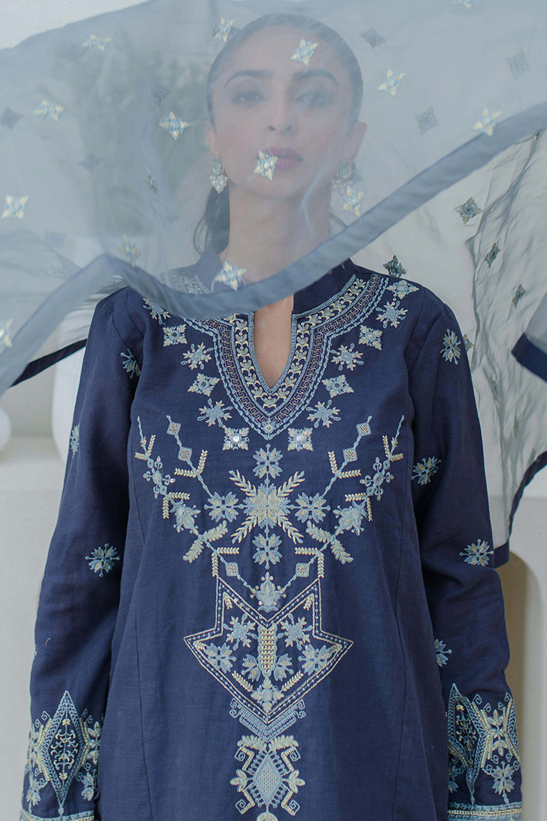 Zellbury | Unstitched 3 Piece Purple | Embroidered Shirt Shalwar Dupatta - 0300 - Libasekhas