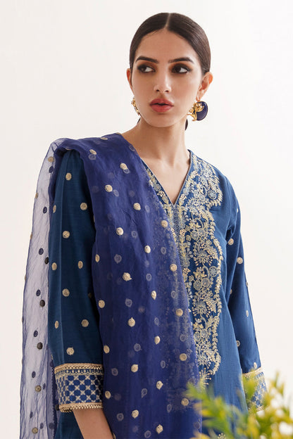 Zellbury | Unstitched 3 Piece Khaddar | Embroidered Shirt Shalwar Dupatta - 0295 - Libasekhas