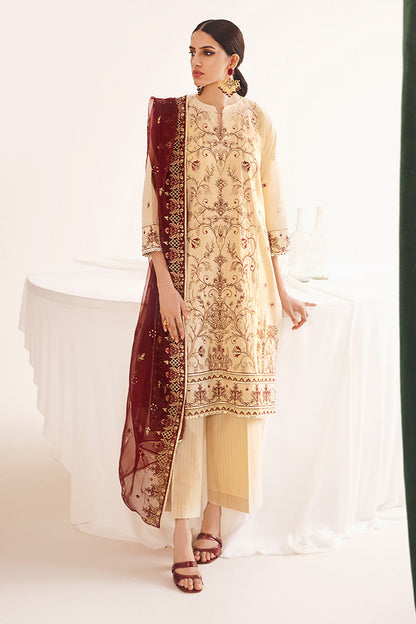 Zellbury | Unstitched 3 Piece Dobby | Embroidered Shirt Shalwar Dupatta - 0301 - Libasekhas