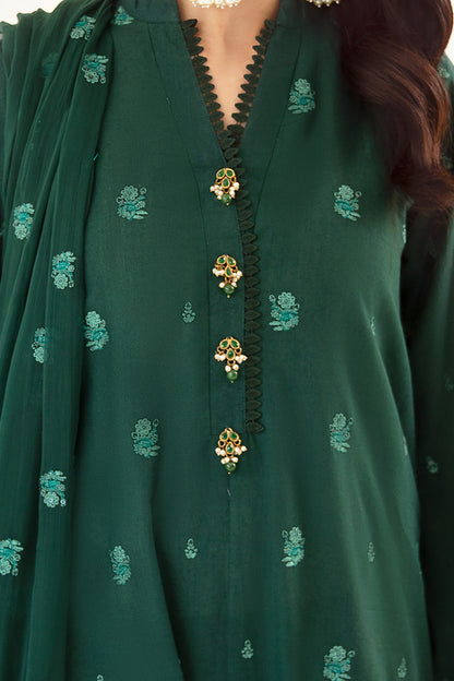 Zellbury | Unstitched 3 Piece Khaddar | Embroidered Shirt Shalwar Dupatta - 0302 - Libasekhas