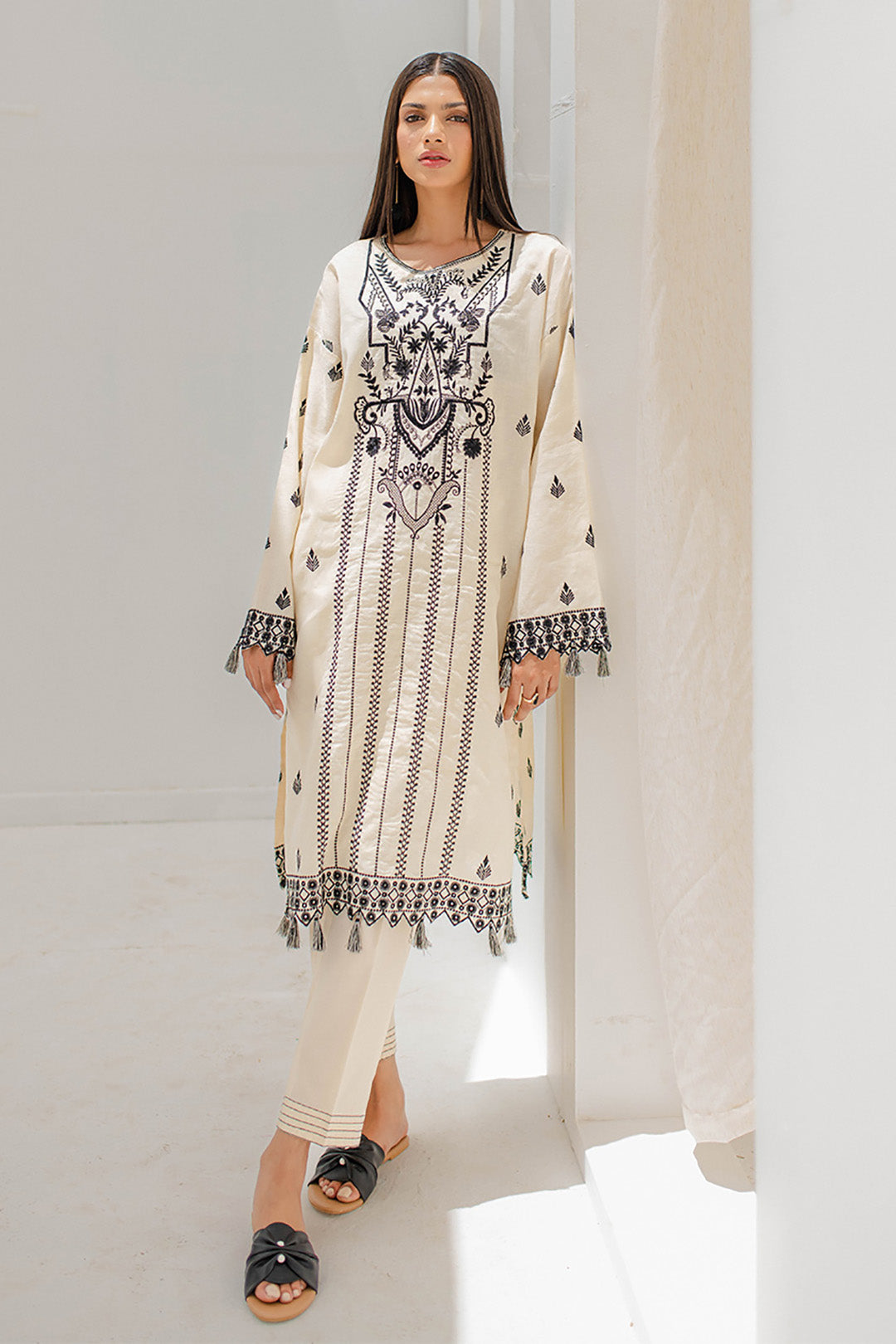 Zellbury | Unstitched 2 Piece Jacquard | Embroidered Shirt Shalwar - 0657 - Libasekhas