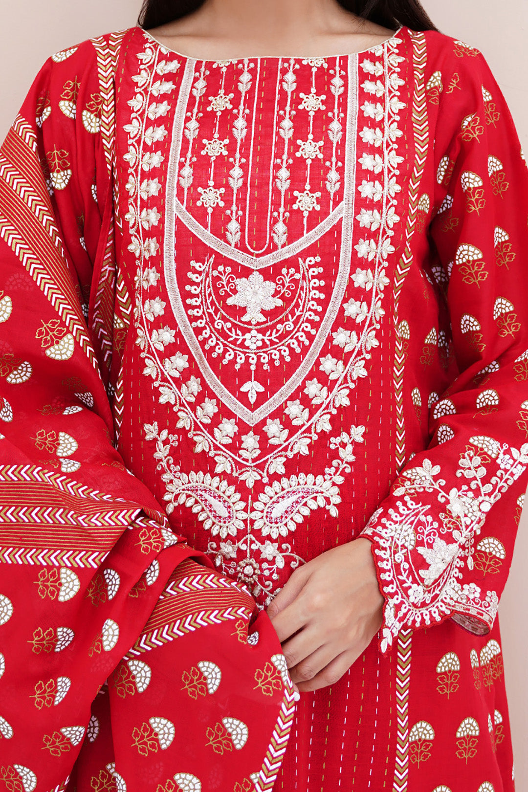 Zellbury | Unstitched 3 Piece Lawn | Embroidered Shirt Shalwar Dupatta - 0195 - Libasekhas