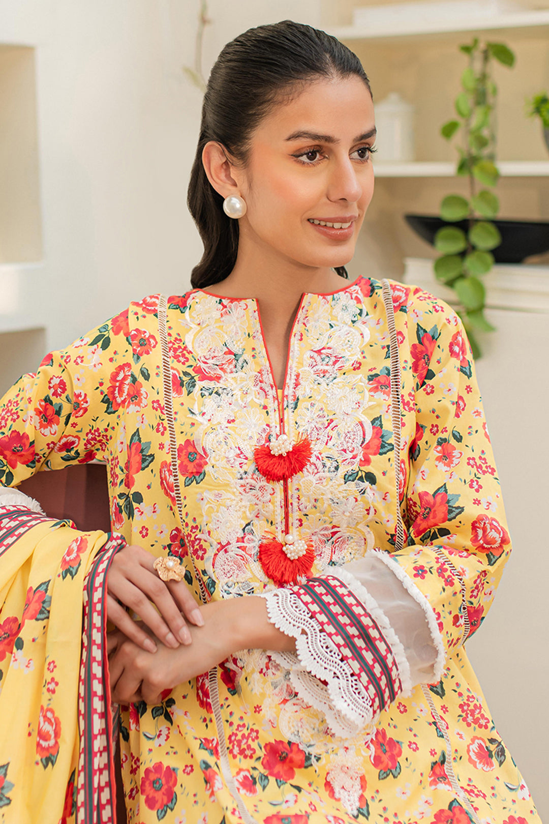 Zellbury | Unstitched 2 Piece Lawn | Embroidered Shirt Dupatta - 1168 - Libasekhas