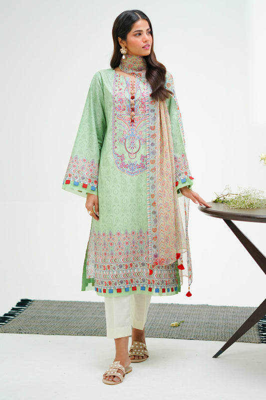 Zellbury | Unstitched 2 Piece Lawn | Embroidered Shirt Dupatta - 1715 - Libasekhas