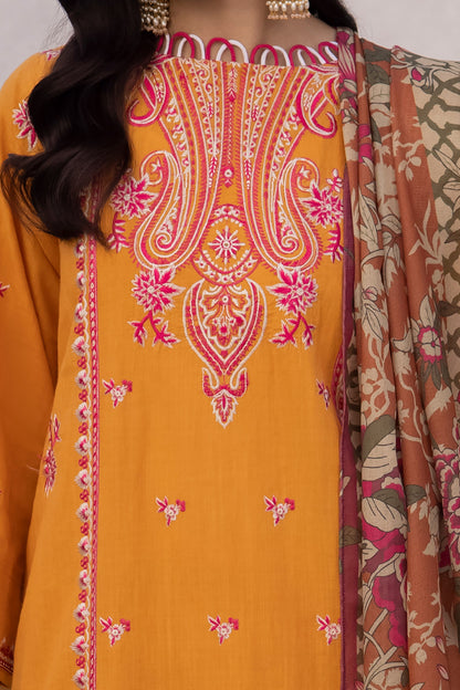 Zellbury | Unstitched 3 Piece Cambric | Embroidered Shirt Shalwar Dupatta - 1142 - Libasekhas