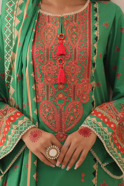 Zellbury | Unstitched 3 Piece Lawn | Embroidered Shirt Shalwar Dupatta - 1247 - Libasekhas