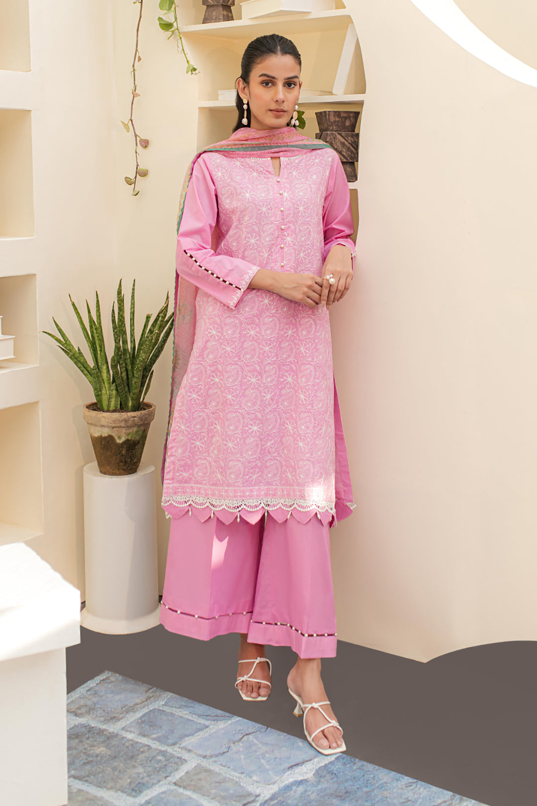 Zellbury | Unstitched 3 Piece Lawn | Embroidered Shirt Shalwar Dupatta - 1260 - Libasekhas