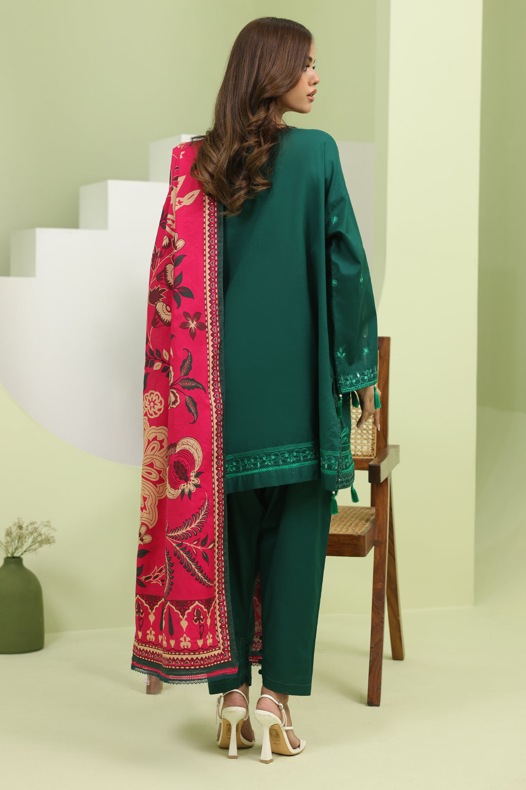 Zellbury | Unstitched 3 Piece Lawn | Embroidered Shirt Shalwar Dupatta - 1264 - Libasekhas