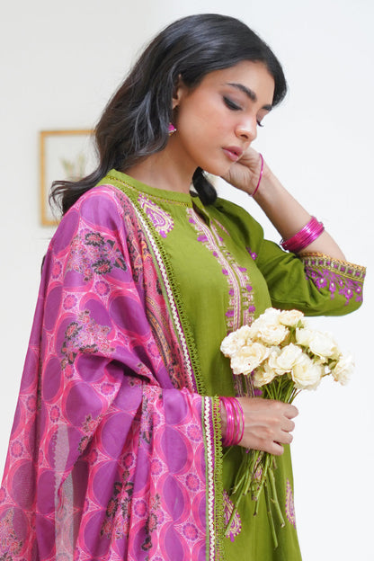 Zellbury | Unstitched 3 Piece Lawn | Embroidered Shirt Shalwar Dupatta - 1273 - Libasekhas