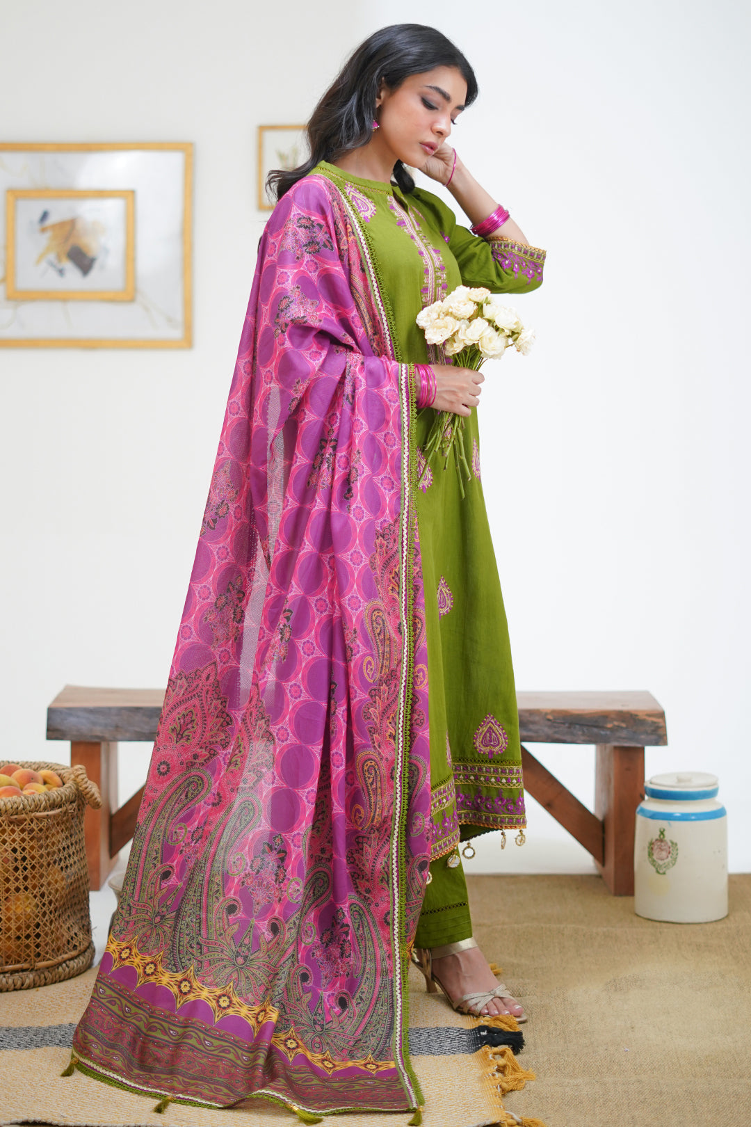 Zellbury | Unstitched 3 Piece Lawn | Embroidered Shirt Shalwar Dupatta - 1273 - Libasekhas