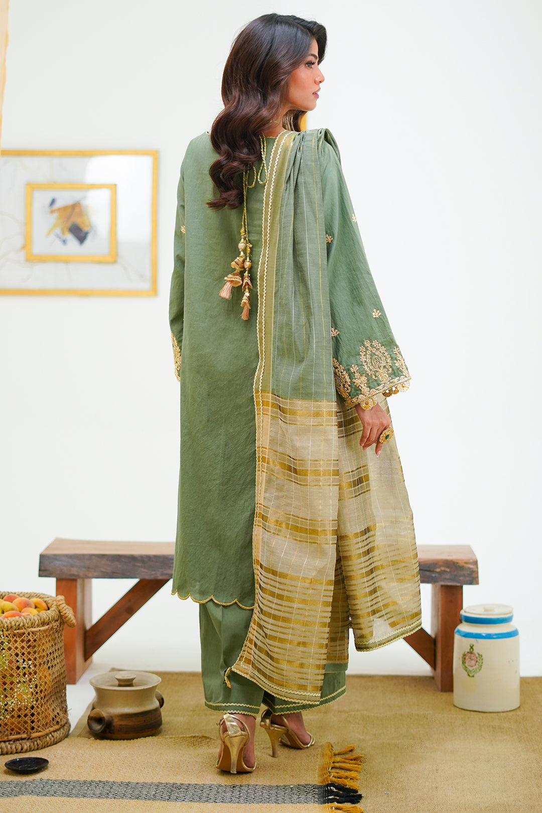 Zellbury | Unstitched 3 Piece Cambric | Embroidered Shirt Shalwar Dupatta - 1284 - Libasekhas