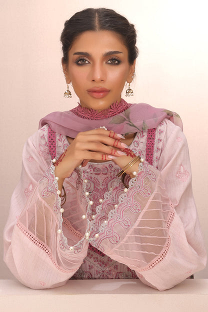 Zellbury | Unstitched 3 Piece Cambric | Embroidered Shirt Shalwar Dupatta - 1543 - Libasekhas