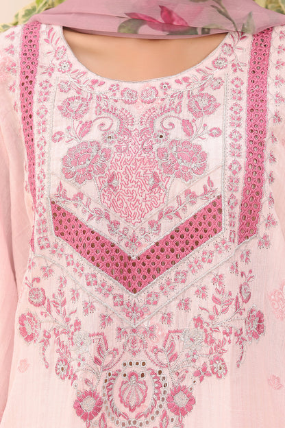 Zellbury | Unstitched 3 Piece Cambric | Embroidered Shirt Shalwar Dupatta - 1543 - Libasekhas