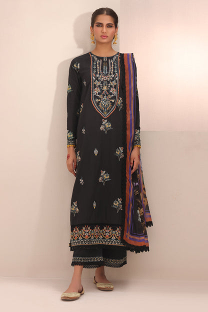 Zellbury | Unstitched 3 Piece Cambric | Embroidered Shirt Shalwar Dupatta - 1547 - Libasekhas