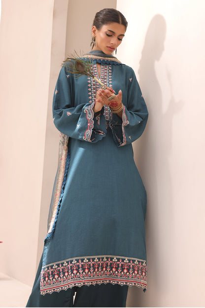Zellbury | Unstitched 3 Piece Lawn | Embroidered Shirt Shalwar Dupatta - 1549 - Libasekhas