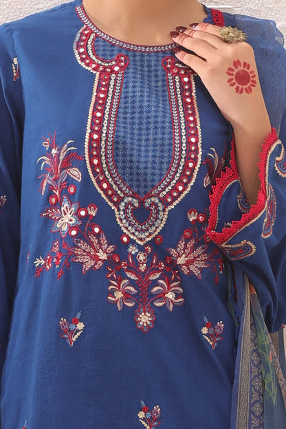 Zellbury | Unstitched 3 Piece Lawn | Embroidered Shirt Shalwar Dupatta - 1551 - Libasekhas