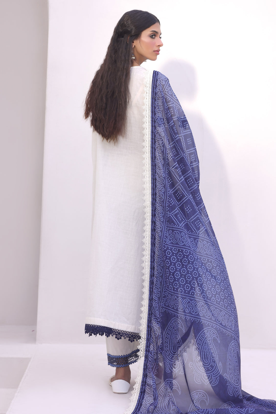 Zellbury | Unstitched 3 Piece Cambric | Embroidered Shirt Shalwar Dupatta - 1554 - Libasekhas