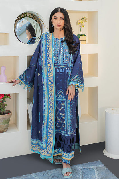 Zellbury | Unstitched 3 Piece Lawn | Embroidered Shirt Shalwar Dupatta - 1681 - Libasekhas