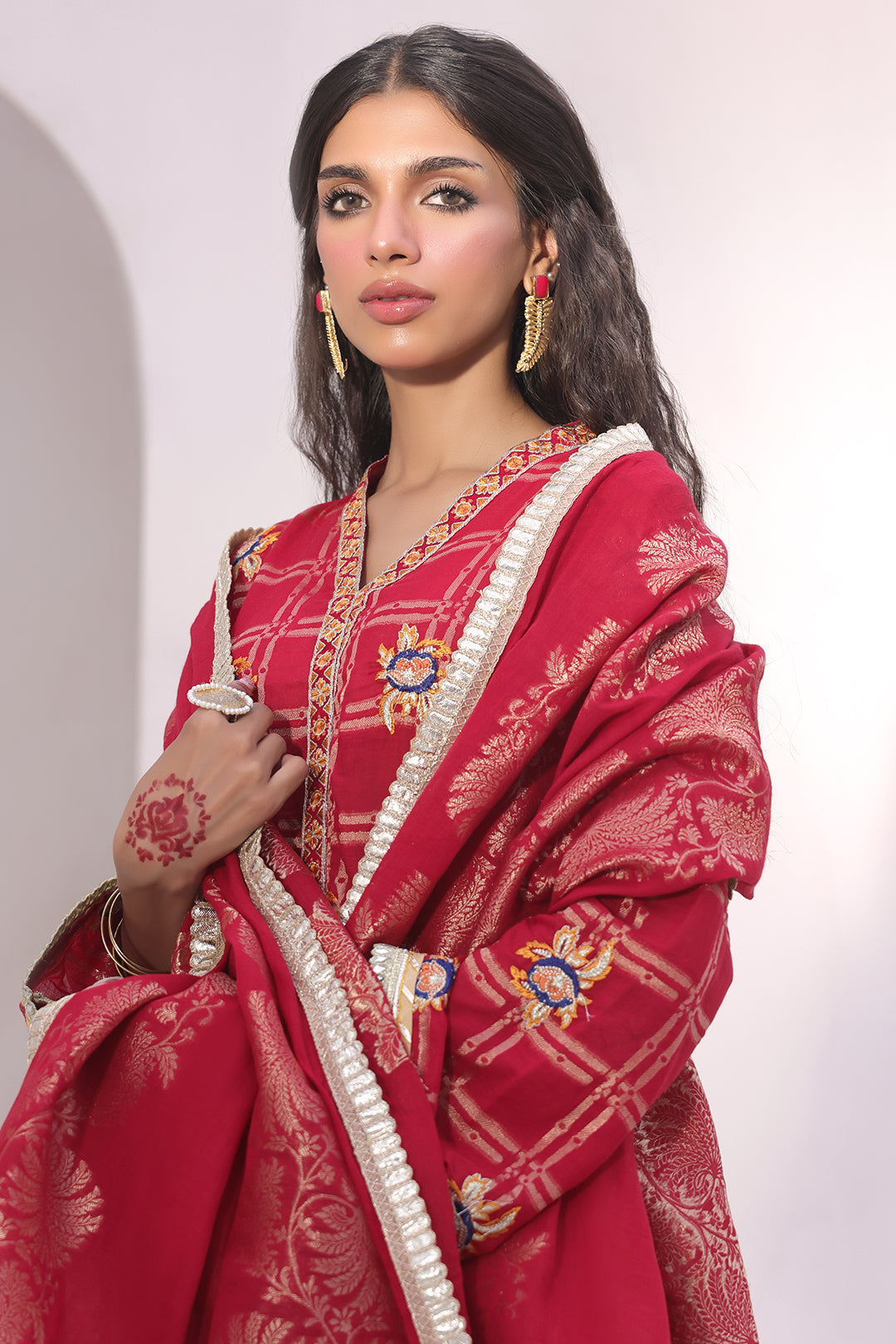 Zellbury | Unstitched 3 Piece Jacquard | Embroidered Shirt Shalwar Dupatta - 1803 - Libasekhas