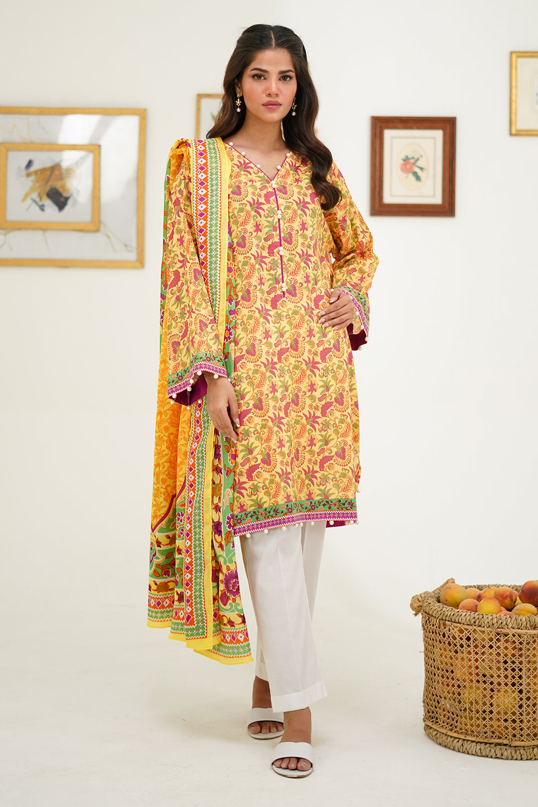 Zellbury | Unstitched 2 Piece Lawn | Shirt Dupatta - 1300 - Libasekhas