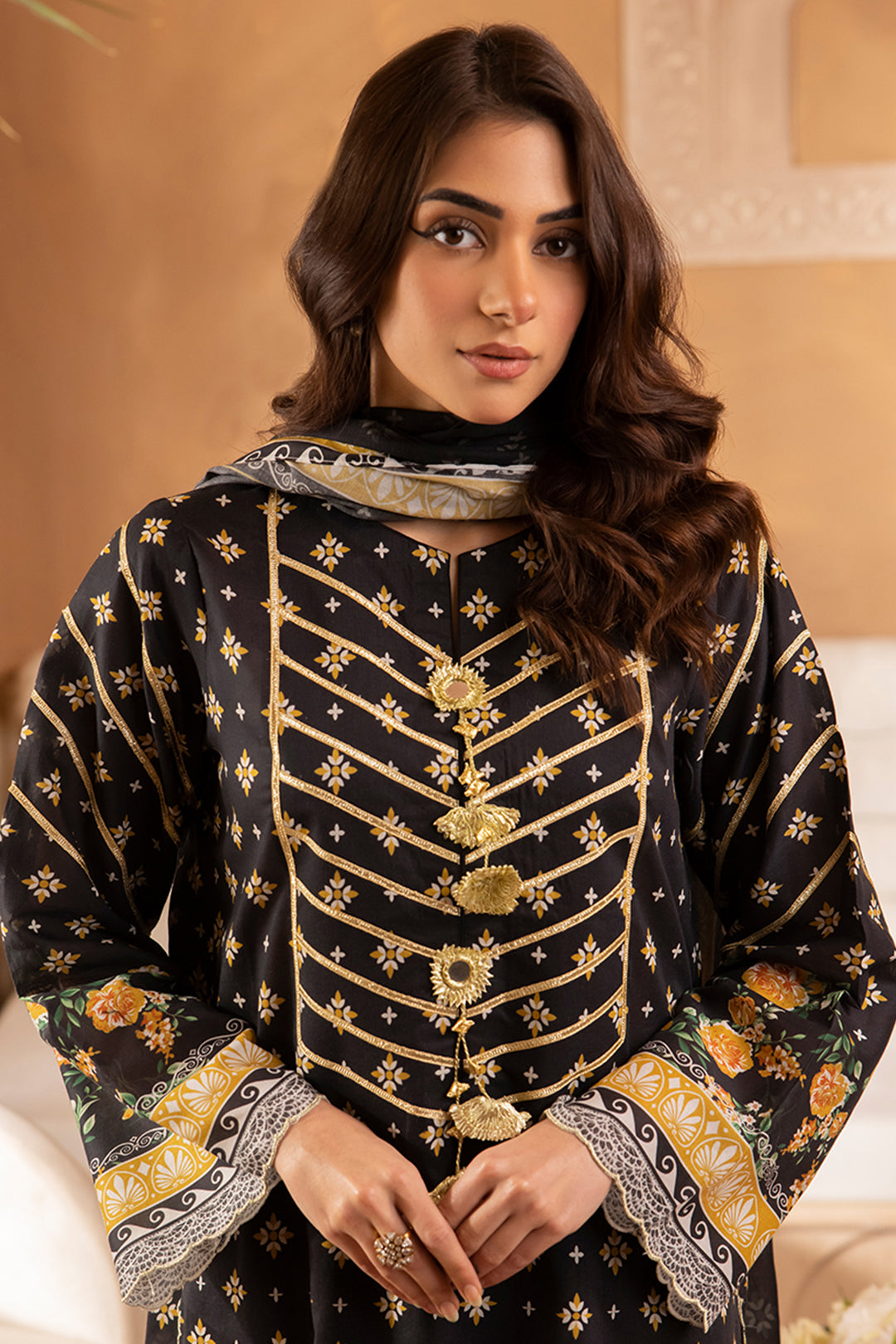 Zellbury | Unstitched 3 Piece Lawn | Shirt Shalwar Dupatta - 1081 - Libasekhas