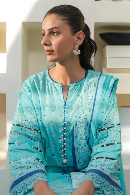 Zellbury | Unstitched 3 Piece Lawn | Shirt Shalwar Dupatta - 1198 - Libasekhas
