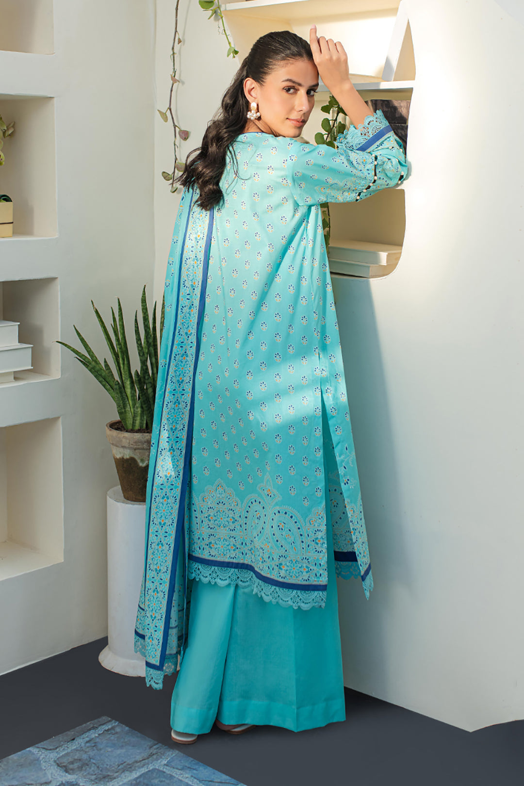 Zellbury | Unstitched 3 Piece Lawn | Shirt Shalwar Dupatta - 1198 - Libasekhas