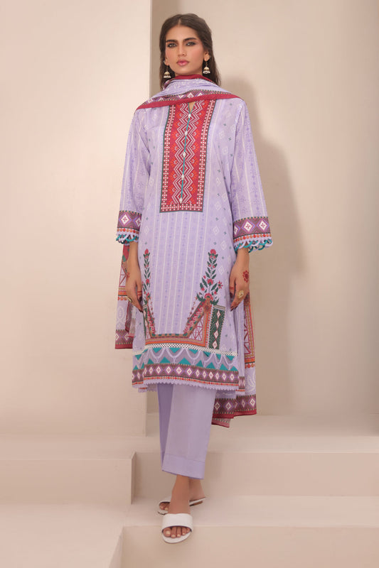 Zellbury | Unstitched 3 Piece Lawn | Shirt Shalwar Dupatta - 1213 - Libasekhas